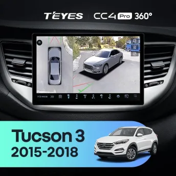 Штатная магнитола Teyes CC4 Pro 360 12/256 Hyundai Tucson 3 (2015-2018) Тип-A (11")