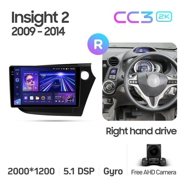 Штатная магнитола Teyes CC3 2K 4/32 Honda Insight 2 (2009-2014) Правый руль
