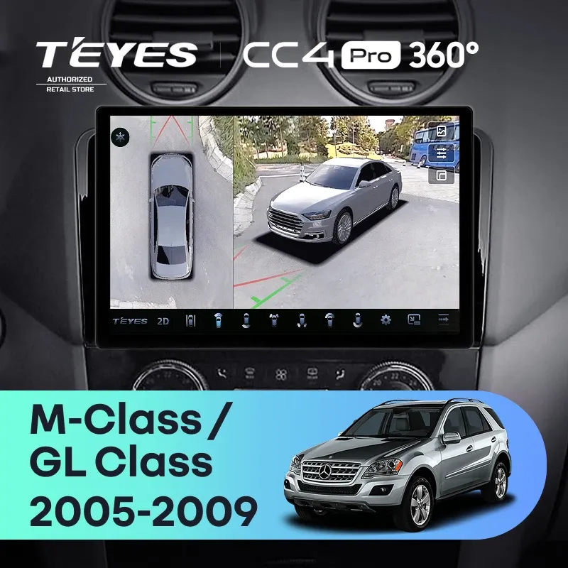Штатная магнитола Teyes CC4 Pro 360 12/256 Mercedes-Benz ML-Class (2005-2009) F1 (13")