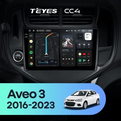 Штатная магнитола Teyes CC4 6/64 Chevrolet Aveo 3 (2016-2023)