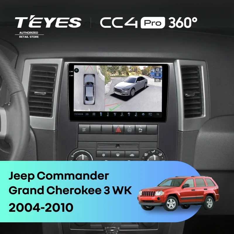 Штатная магнитола Teyes CC4 Pro 360 12/256 Jeep Grand Cherokee 3 WK (2004-2010)