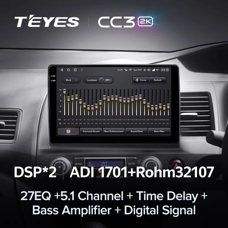 Штатная магнитола Teyes CC3 2K 6/128 Honda Civic 8 FK FN FD (2005-2012) Правый руль