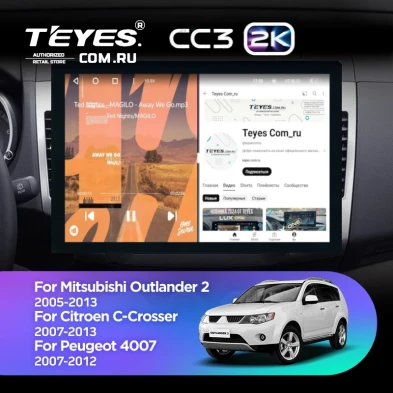 Штатная магнитола Teyes CC3 2K 4/64 Citroen C-Crosser 1 (2007-2013) Тип-A (13")