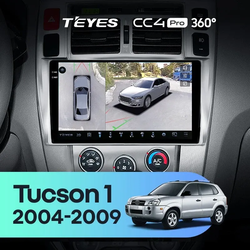 Штатная магнитола Teyes CC4 Pro 360 8/128 Hyundai Tucson 1 (2004-2009) F1