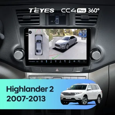 Штатная магнитола Teyes CC4 Pro 360 12/256 Toyota Highlander 2 XU40 (2007-2013) F2 10"
