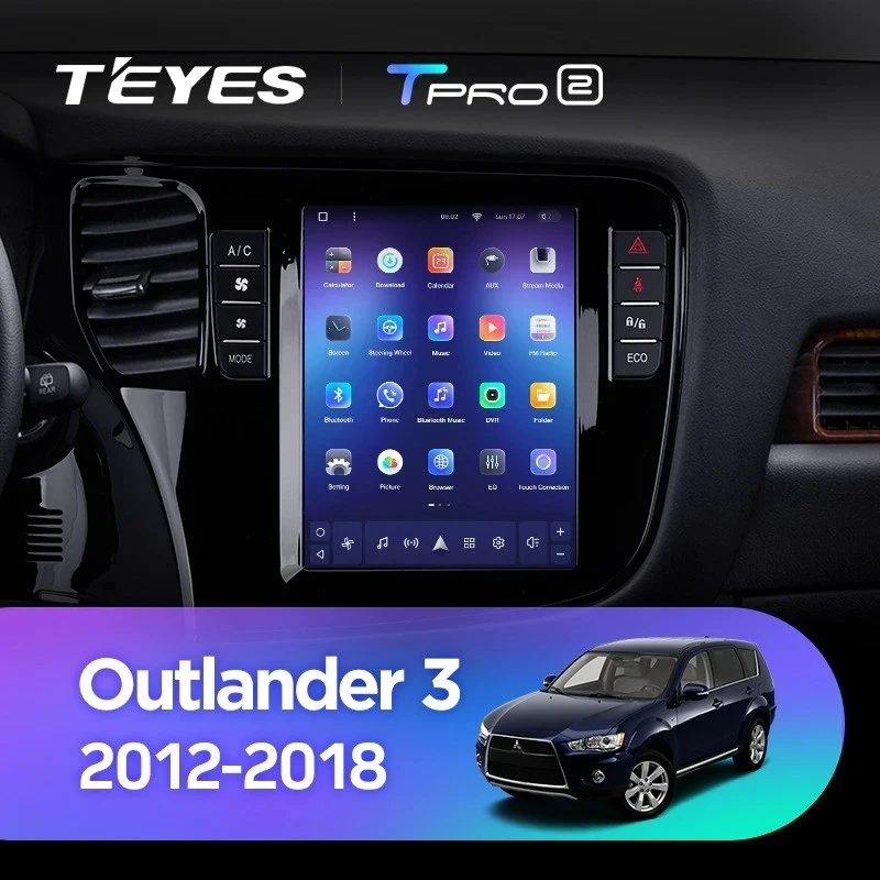 Штатная магнитола Tesla style Teyes TPRO 2 3/32 Mitsubishi Outlander 3 GF0W GG0W (2012-2018)