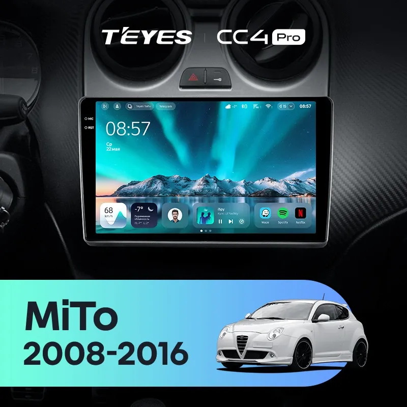 Штатная магнитола Teyes CC4 Pro 8/128 Alfa Romeo MiTo 955 (2008-2016)
