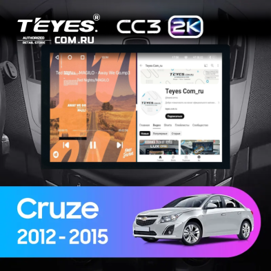 Штатная магнитола Teyes CC3 2K 360 6/128 Chevrolet Cruze J300 J308 (2012-2015) F1 (13")