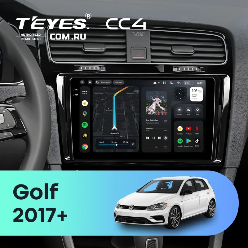 Штатная магнитола Teyes CC4 8/128 Volkswagen Golf 2017+