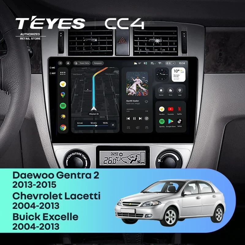 Штатная магнитола Teyes CC4 6/64 Chevrolet Lacetti J200 (2004-2013) F1 Тип-A