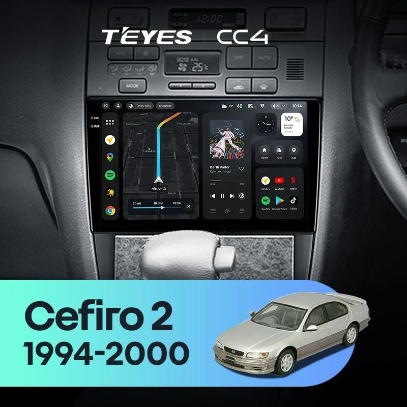 Штатная магнитола Teyes CC4 8/128 Nissan Cefiro 2 A32 (1994-2000) F1