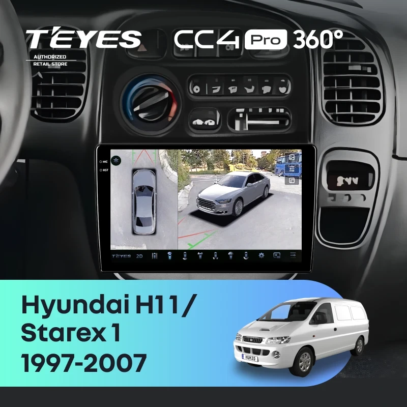 Штатная магнитола Teyes CC4 Pro 360 8/128 Hyundai H1 1 (1997-2007)