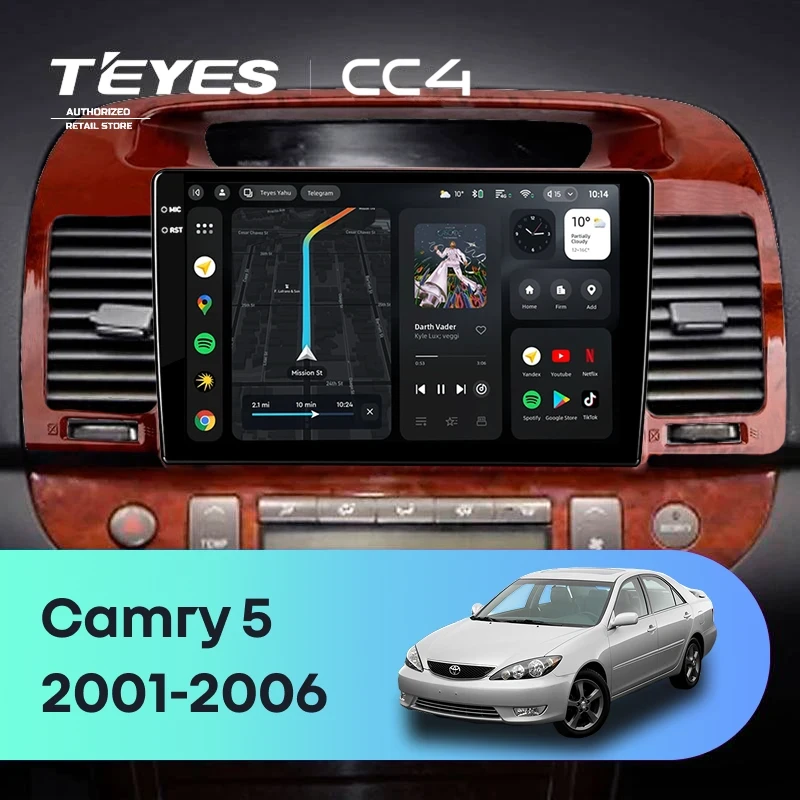 Штатная магнитола Teyes CC4 8/128 Toyota Camry 5 XV 30 (2001-2006) Тип-B