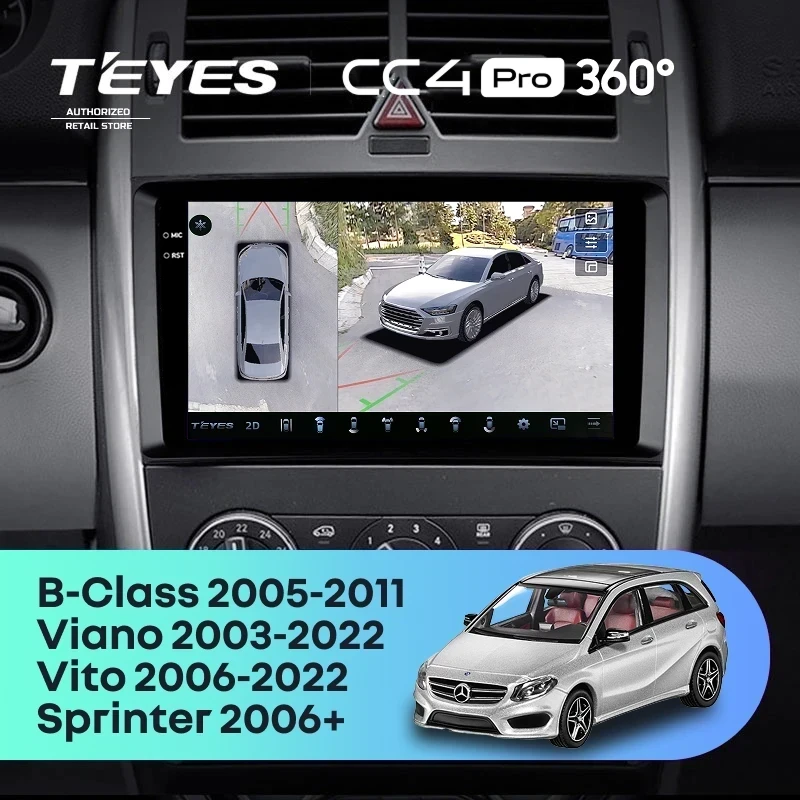 Штатная магнитола Teyes CC4 Pro 360 8/128 Mercedes-Benz B-Class T245 (2005-2011)