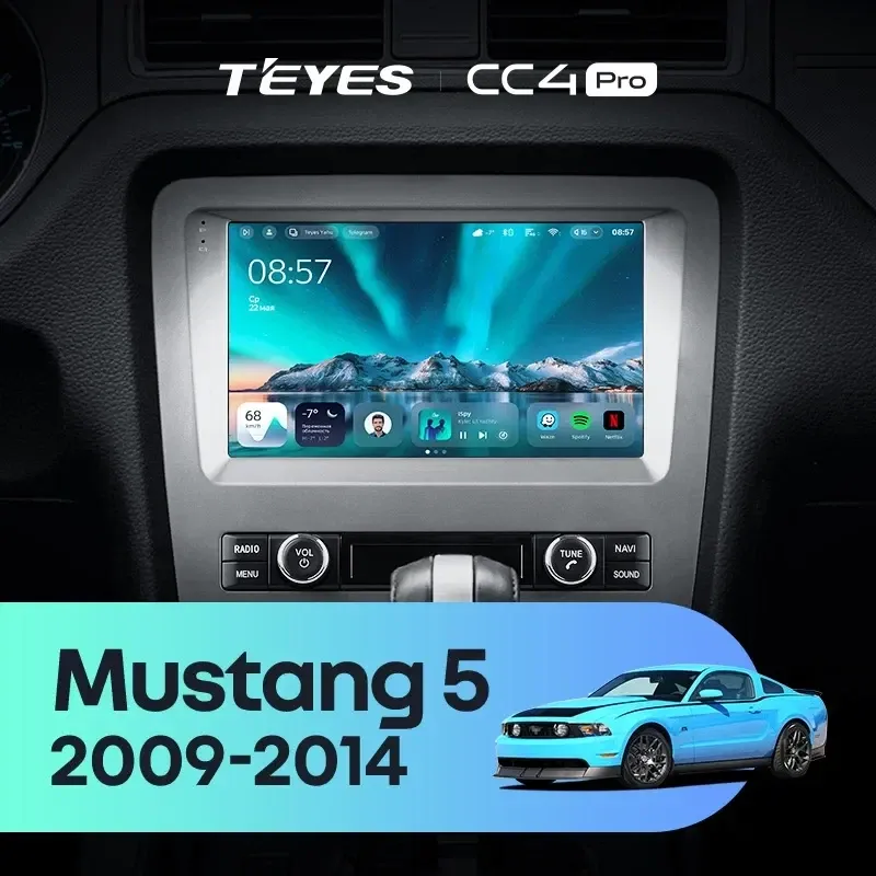 Штатная магнитола Teyes CC4 Pro 8/128 Ford Mustang 5 S-197 (2009-2014) F1