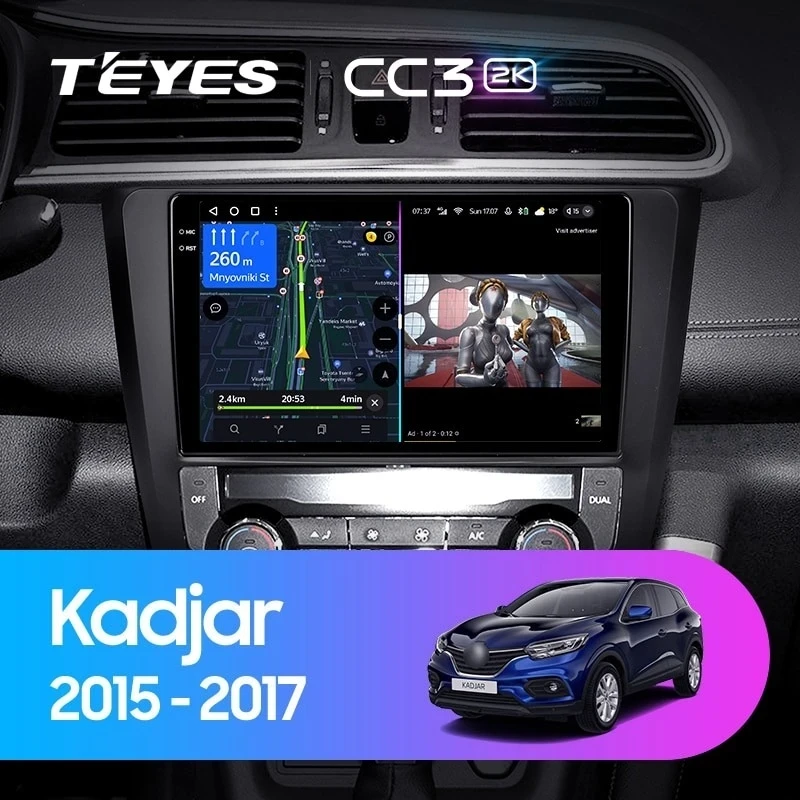 Штатная магнитола Teyes CC3 2K 4/32 Renault Kadjar (2015-2017)