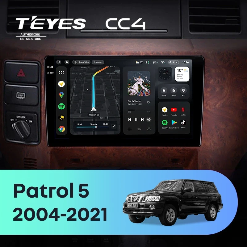 Штатная магнитола Teyes CC4 6/64 Nissan Patrol V 5 Y61 (2004-2021) F3
