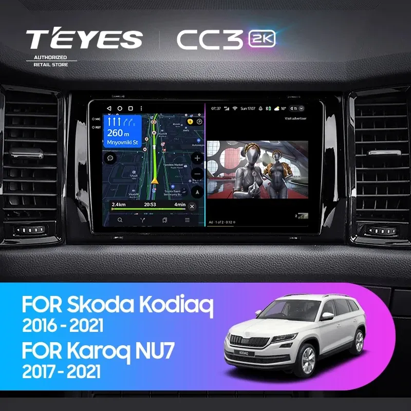Штатная магнитола Teyes CC3 2K 6/128 Skoda Karoq (2017-2021) Тип-A