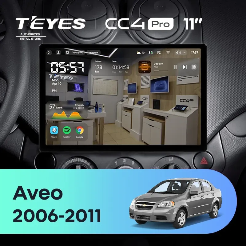 Штатная магнитола Teyes CC4 Pro 12/256 Chevrolet Aveo (2006-2011) (11")