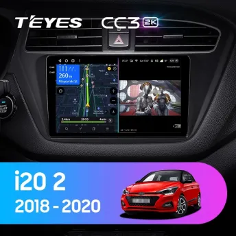 Штатная магнитола Teyes CC3 2K 360 6/128 Hyundai i20 2 GB (2018-2020)
