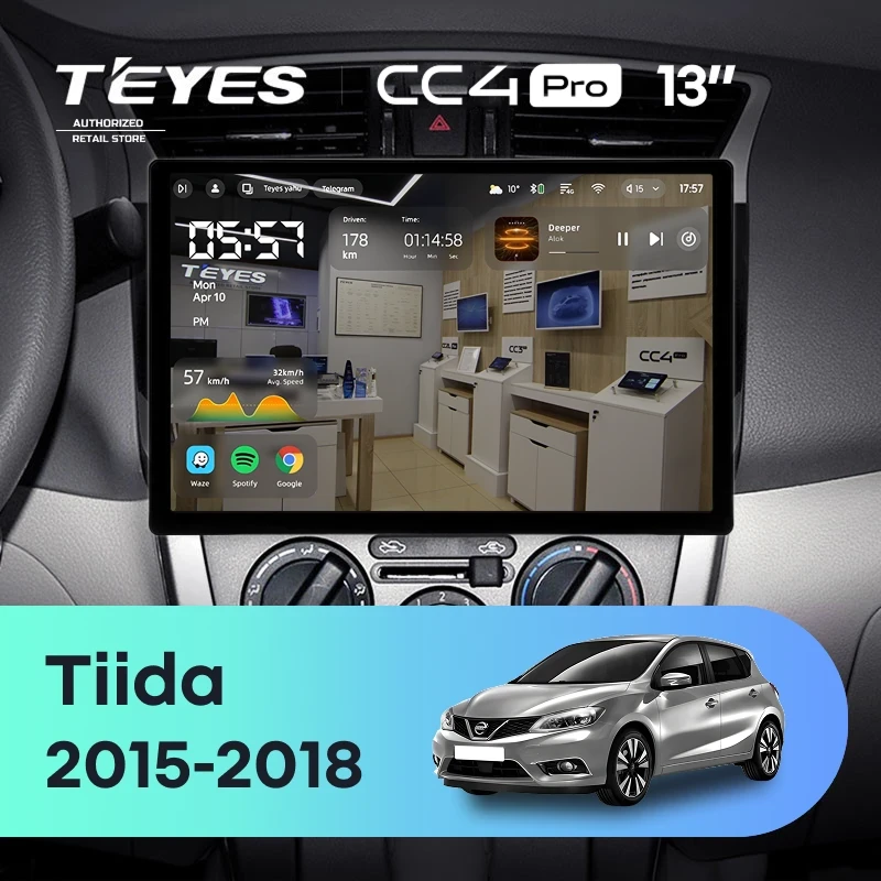 Штатная магнитола Teyes CC4 Pro 12/256 Nissan Tiida C13 (2015-2018) (13")