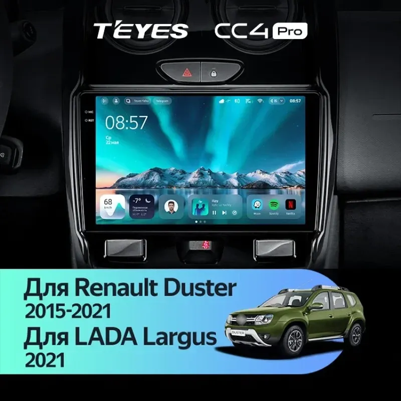 Штатная магнитола Teyes CC4 Pro 8/128 Renault Duster (2015-2021) F1